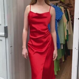 Isalis SohoNYC Red slip midi dress size large